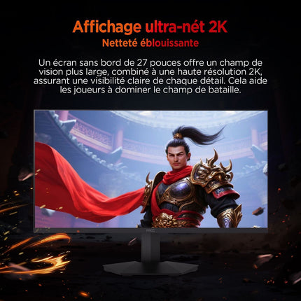 Ecran PC Gamer HKC 27" QHD 200 Hz Fast IPS HDR400 Pied Ergonomique - HKC G27H2P
