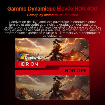 Ecran PC Gamer HKC 27" QHD 200 Hz Fast IPS HDR400 Pied Ergonomique - HKC G27H2P