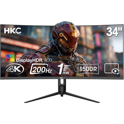 Ecran PC Gamer HKC Incurvé Ultrawide 34" 3440×1440 200 Hz VA 1ms reglable en hauteur - HKC CG345U