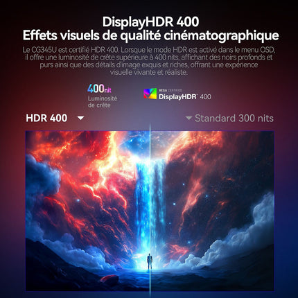 Ecran PC Gamer HKC Incurvé Ultrawide 34" 3440×1440 200 Hz VA 1ms reglable en hauteur - HKC CG345U