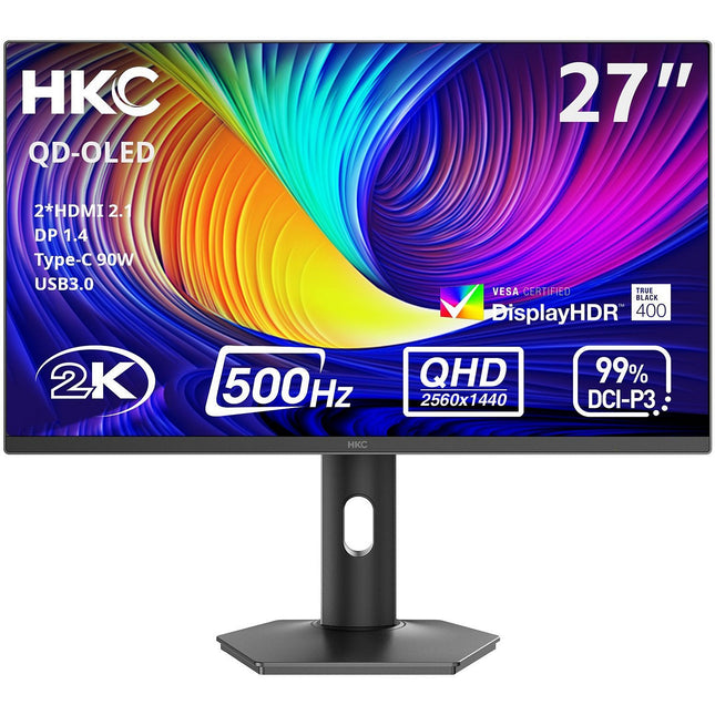 Ecran PC Gamer HKC OLED 27" QHD 500 Hz 0,03 ms USB-C 90W HDR400 - HKC GS27QHS