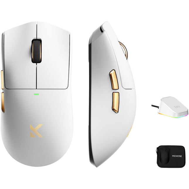 Souris Gamer Sans Fil MCHOSE K7 Ultra Lightweight White Gold