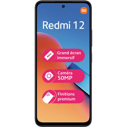 Smartphone XIAOMI Redmi 12 128Go Noir Reconditionné