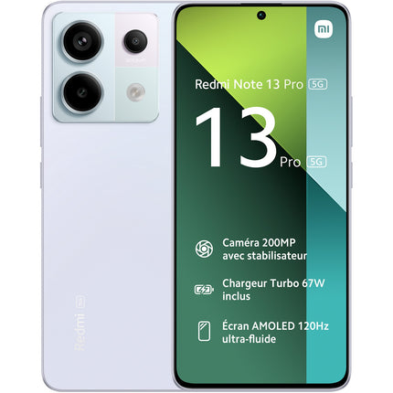 Smartphone XIAOMI Redmi Note 13 Pro 256Go Violet 5G Reconditionné