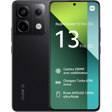 Smartphone XIAOMI Redmi Note 13 Pro 256Go Noir 5G Reconditionné