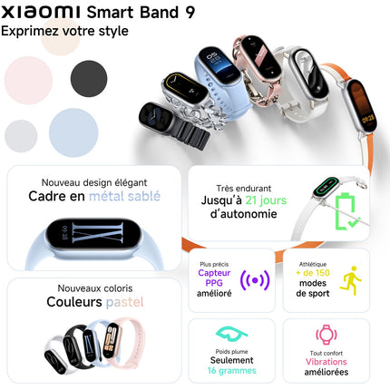 Montre connectée XIAOMI Smart Band 9 Argent Reconditionné