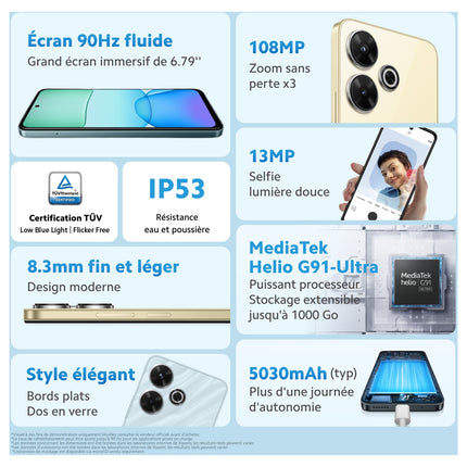 Smartphone XIAOMI Redmi 13 4G 256Go Bleu Reconditionné