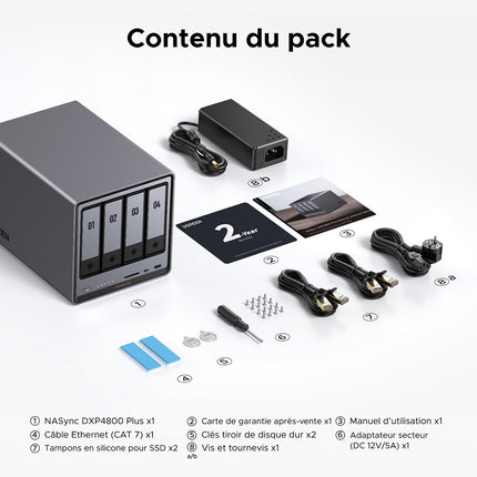 Serveur NAS UGREEN 4 baies DX4800 Plus Gris anodisé