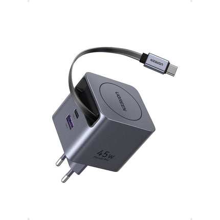 Chargeur UGREEN Retractable USBA USBC Noir 45W