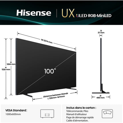 TV RGB HISENSE 100UXQ 2025 ( 253 cm )