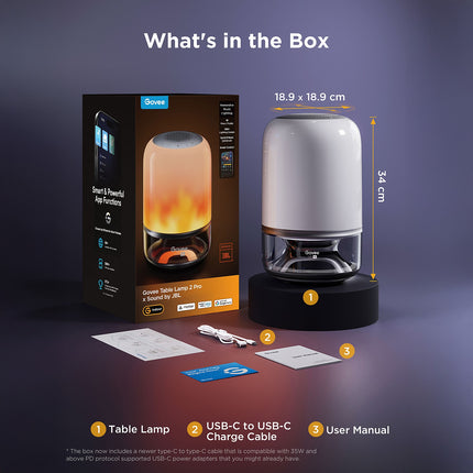 Lampe connectée GOVEE Lampe de table 2 Pro avec son JBL