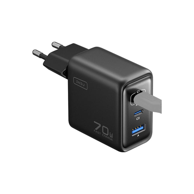 Chargeur INIU 70W pliable Leopard 2 USB-C + USB-A Noir