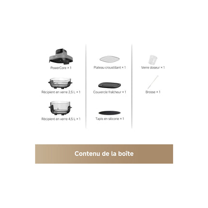 Friteuse sans huile DREAME Tasti™,Gris, 5 en 1, 2 récipients: 2,5L et 4,5L, 1500W