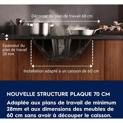 Plaque induction aspirante ELECTROLUX KCC73443 - Hotte intégrée et Zone Bridge