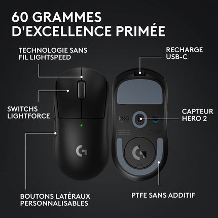 Souris Gamer Sans Fil LOGITECH G PRO X SUPERLIGHT 2 LIGHTSPEED