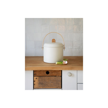 Seau à compost PEBBLY 7L, en métal et bambou