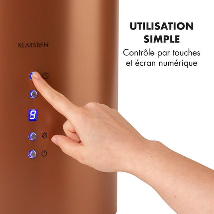 Hotte décorative îlot KLARSTEIN Barett îlot Ø 35cm 560 m³/h LED bronze