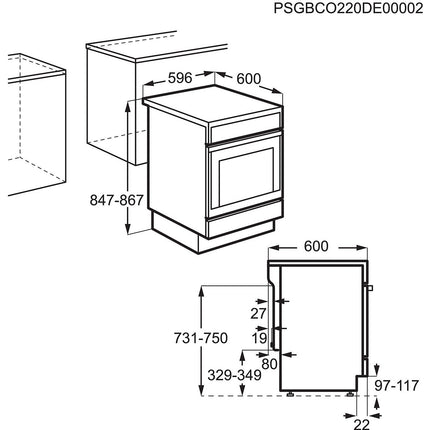 Cuisinière induction AEG CIB6490APB Pyrolyse