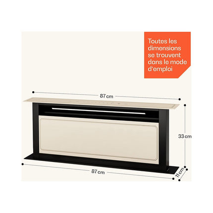 Hotte escamotable KLARSTEIN Victoria Downdraft 90cm 713,8 m³/h Beige
