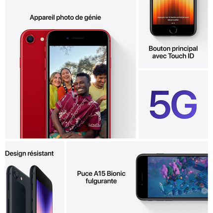 Smartphone APPLE iPhone SE Minuit 64Go 5G Reconditionné