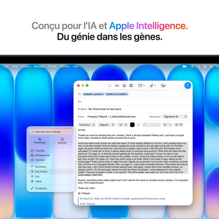 Ordinateur Apple MACBOOK Neo Puce A18 Pro CPU 6 / GPU 5 coeurs Mémoire RAM 8Go Stockage