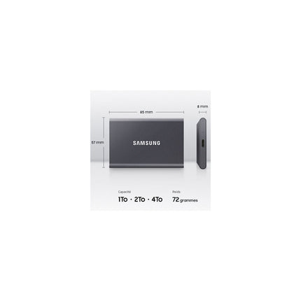 Disque dur SSD externe SAMSUNG Portable 1To T7 gris titane