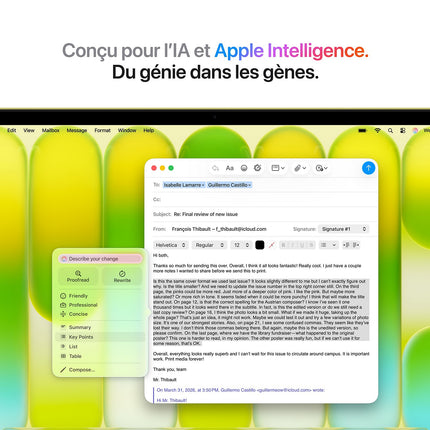 Ordinateur Apple MACBOOK Neo Puce A18 Pro CPU 6 / GPU 5 coeurs Mémoire RAM 8Go Stockage