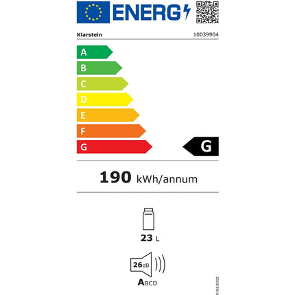 Mini réfrigérateur KLARSTEIN Brooklyn 23L Slim LED vitré 11-18°C noir