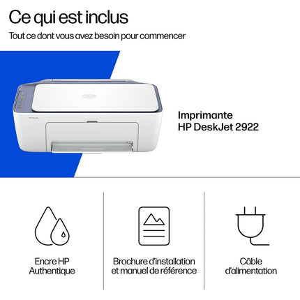 Imprimante jet d'encre HP DeskJet 2922/2920 éligible Instant Ink