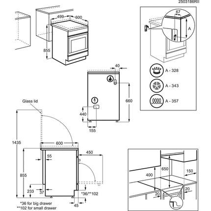 Cuisinière gaz ELECTROLUX LKG504010X