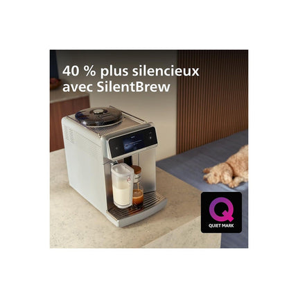 Expresso Broyeur PHILIPS Café Aromis EP8757/20 cafetière à grain SilentBrew LatteGo Pro Blanche