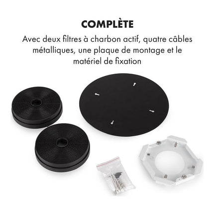 Hotte décorative îlot KLARSTEIN Skyfall îlot Ø45 cm 402 m³/h LED noir