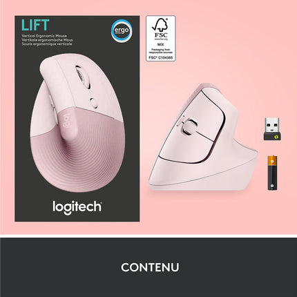 Souris sans fil LOGITECH Lift Ergonomique Silencieuse Graphite