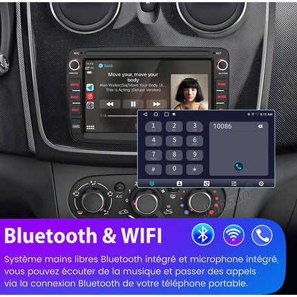 Autoradio connecté JUNSUN pour Renault Dacia Duster 2+64G Carplay