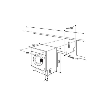 Lave linge séchant hublot encastrable WHIRLPOOL BIWDWG961485FR