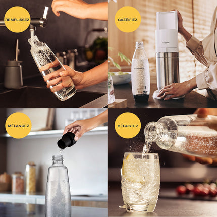 Machine à soda SODASTREAM DUO Noire Pack 2 carafes + 2 bouteilles