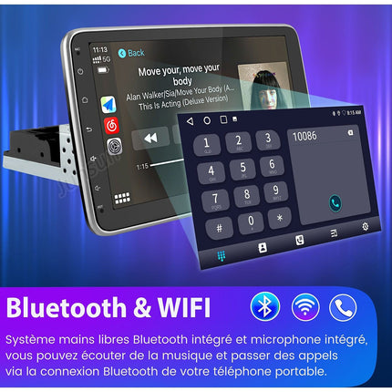 Autoradio connecté JUNSUN 1 DIN 10.1"mit Carplay GPS WIFI BT 4+64G