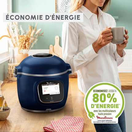 Cookeo MOULINEX CE943410 bleu touch wifi pro balance integrée 6 L, 13 modes de cuisson, 250 recettes