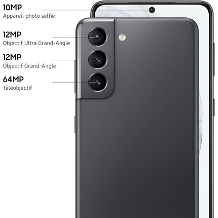 Smartphone SAMSUNG Galaxy S21 5G Gris 128Go Très Bon État avec Batterie Neuve - Reconditionné