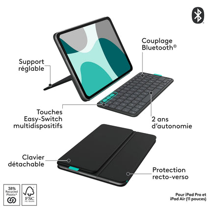 Etui LOGITECH FLIP FOLIO 11 GRAPHITE IPAD PRO/AIR