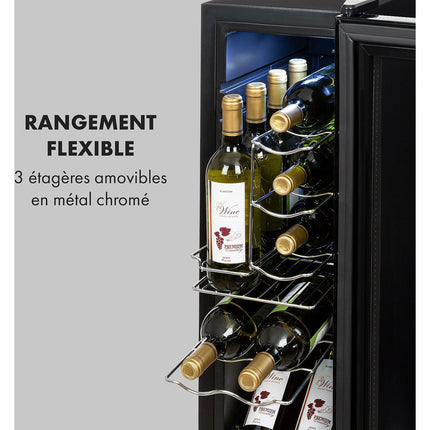 Cave à vin de service KLARSTEIN Shiraz 12 Slim Uno - Noir