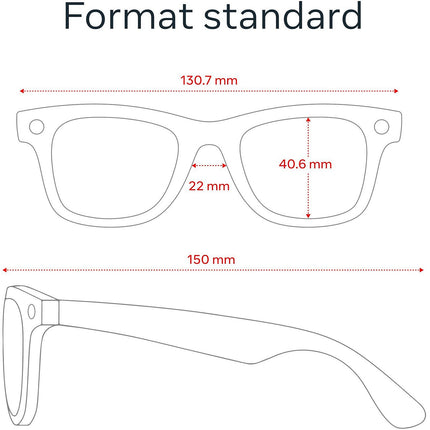 Lunettes connectées META Ray-Ban Wayfarer (Gen 1) Noir Brillant, Transparent