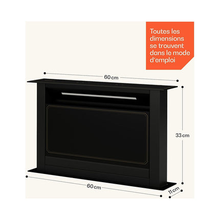 Hotte escamotable KLARSTEIN Victoria Downdraft 60 cm 713,8 m³/h Noir