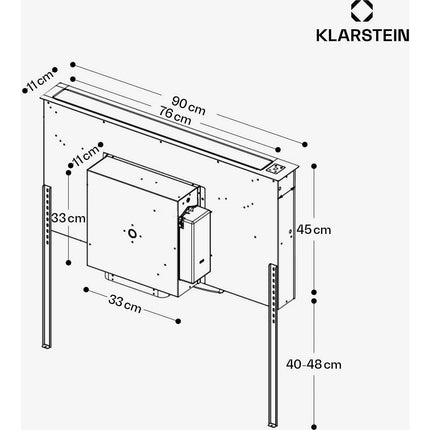 Hotte escamotable KLARSTEIN Brisa escamotable 710 m³/h A+ 42 dB noir