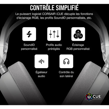 Casque gamer CORSAIR HS80 MAX Wireless blanc