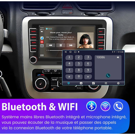 Autoradio connecté JUNSUN pour VW Golf 5 6 Passat Polo 6R Carplay