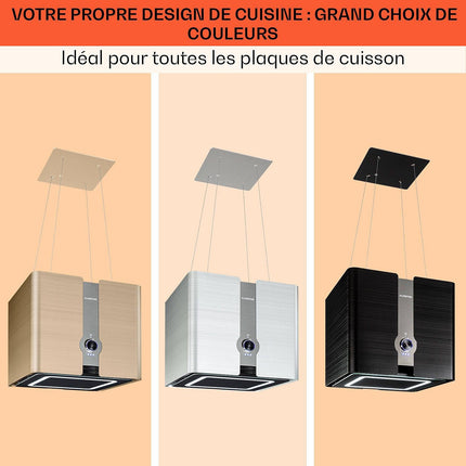 Hotte décorative îlot KLARSTEIN Futurelight îlot 420 m³/h LED Wifi inox