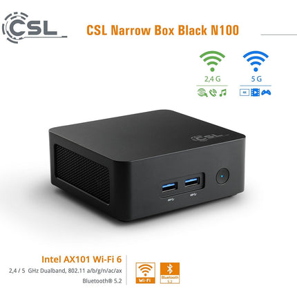 Mini PC CSL-COMPUTER Narrow Box Black 8Go 1000Go Win11 Pro