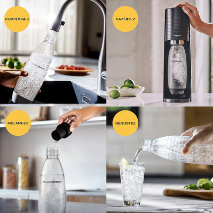 Machine à soda SODASTREAM Terra + 1 Recharge de Gaz 60L + 1 Bouteille de gazéification