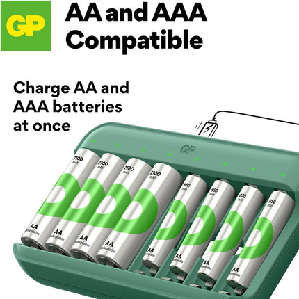 Chargeur GP de piles AA et AAA 8 canaux de charge